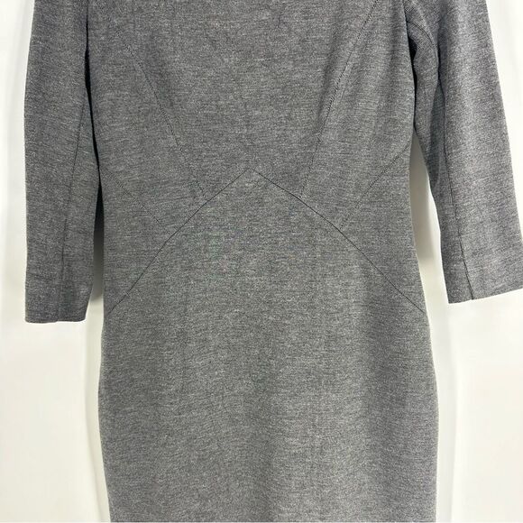 MM.LAFLEUR Charcoal Gray Boatneck 3/4 Sleeve Minimalist Career Dress Sz 6 - Picture 3 of 7